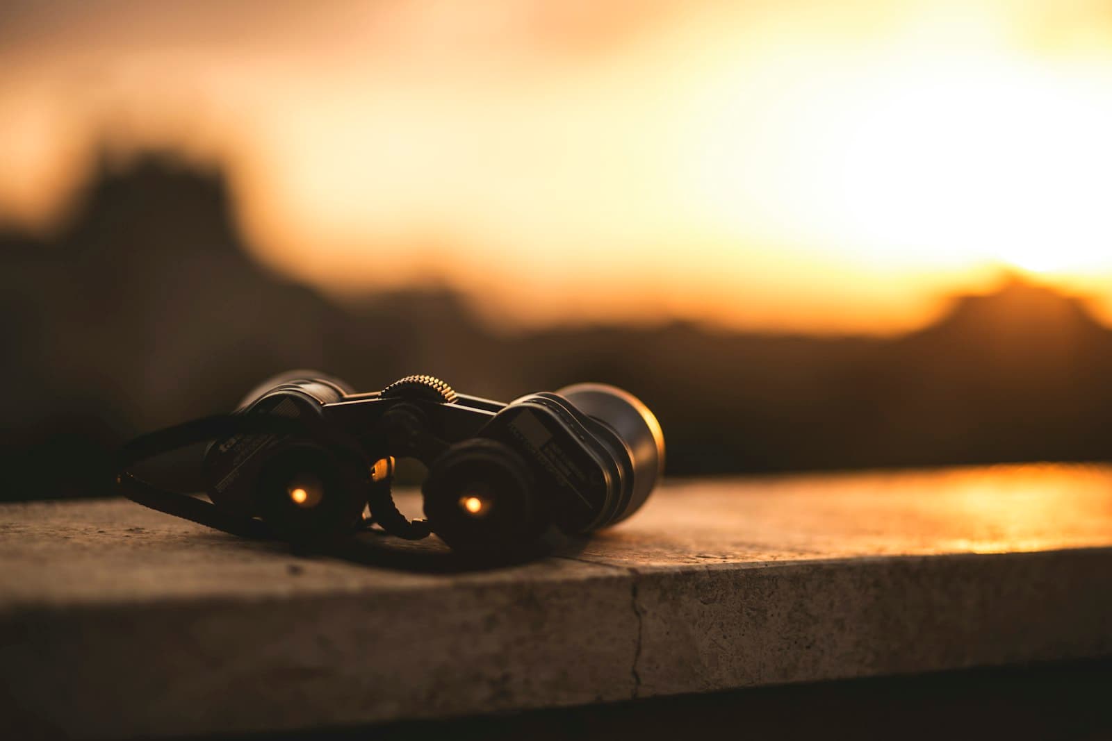 Close-up selective focus photo of black binoculars
